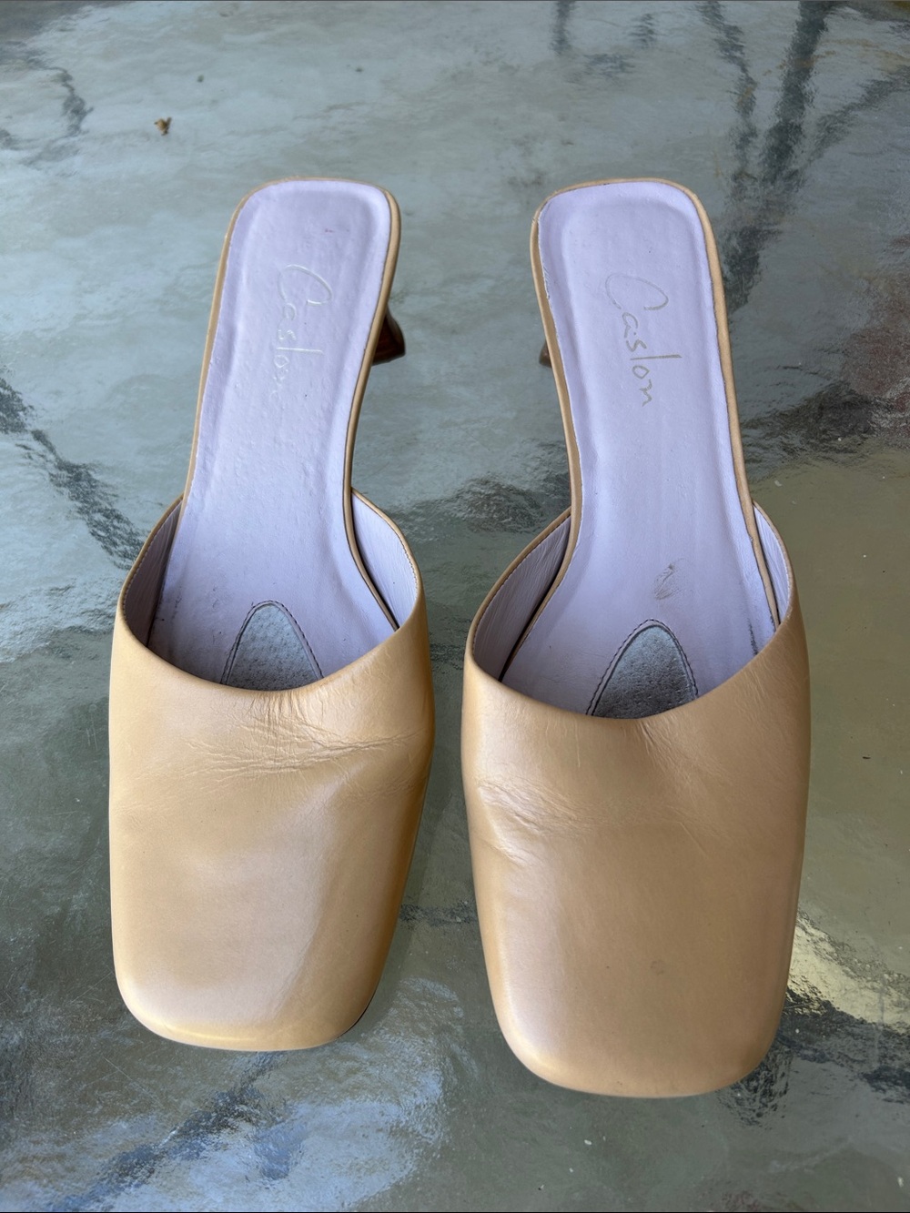 Caslon Tan Leather Slip-On Mules 10